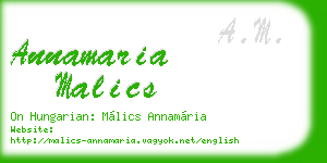 annamaria malics business card